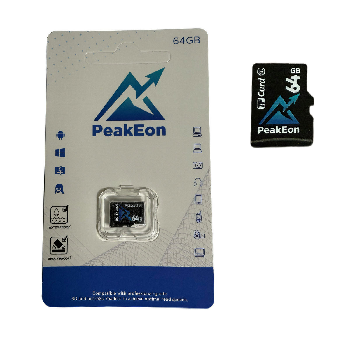 PeakEon MicroSD TF Memory Card,4K/5K UHD, Waterproof, Shockproof,High Speed 130MB/s (Mix Packs)