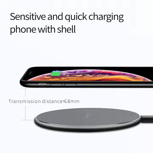 PeakEon 15W Qi Wireless Charger – Fast Charging Pad for Smartphones, ABS + Aluminum With Led Light