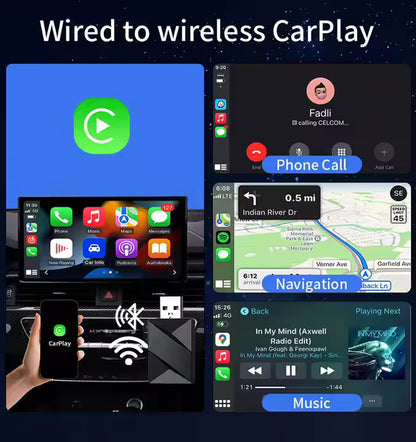 PeakEon Wireless CarPlay Adapter – Convert Wired CarPlay to Wireless(Compatible with iPhone & Android) for USB Plug &Type C