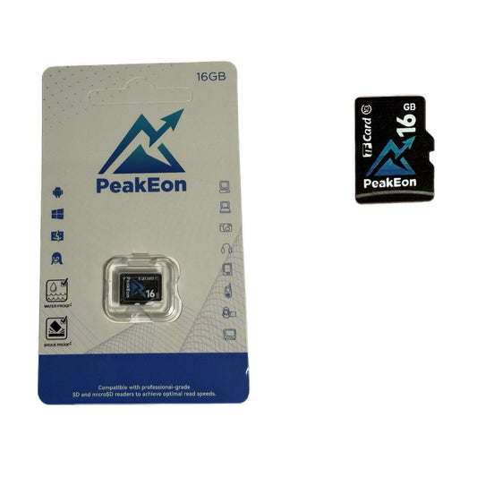 PeakEon MicroSD TF  Memory Card,4K/5K UHD, Waterproof, Shockproof,High Speed 130MB/s (16 GB)