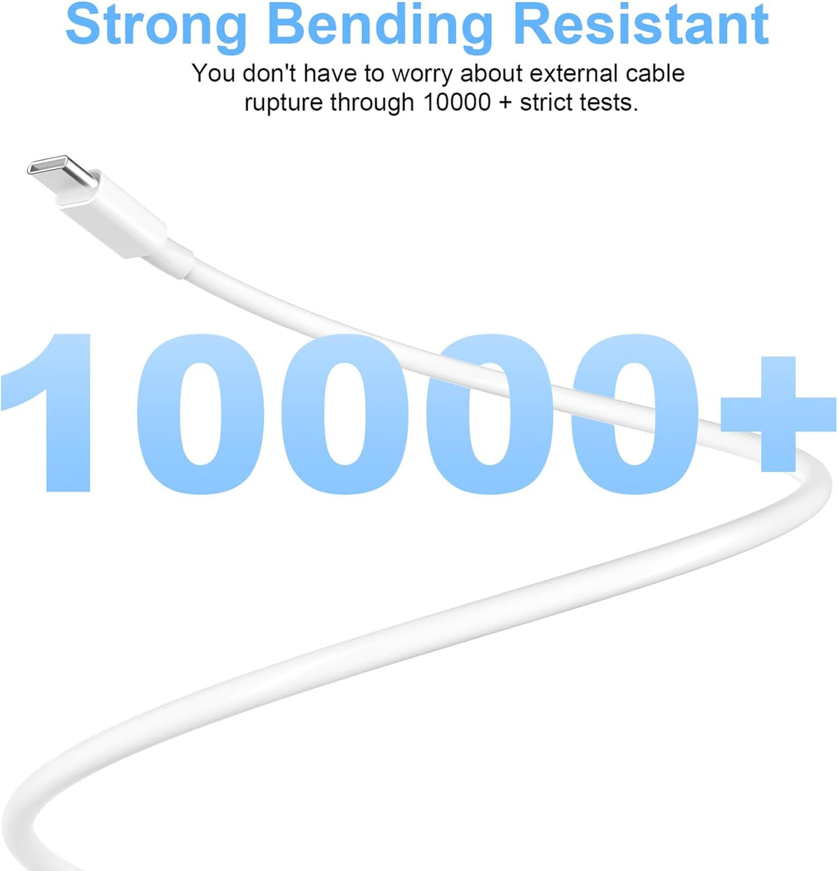 PeakEon 6.6FT (2M) Type-C to Type-C Fast Charging Cable | 60W PD, 3A High-Speed Data Sync for Smartphones,tablets,smartwatches,Laptop and More