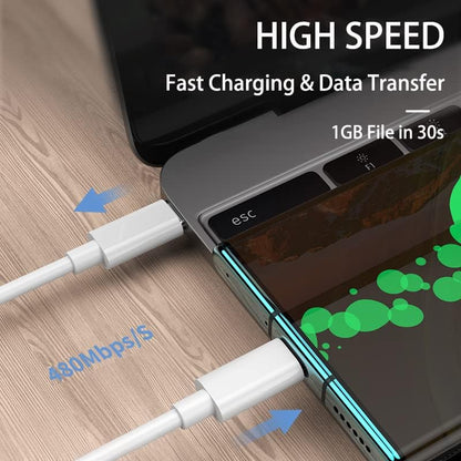PeakEon 6.6FT (2M) Type-C to Type-C Fast Charging Cable | 60W PD, 3A High-Speed Data Sync for Smartphones,tablets,smartwatches,Laptop and More