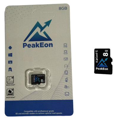 PeakEon MicroSD TF  Memory Card,4K/5K UHD, Waterproof, Shockproof,High Speed 130MB/s (8GB)