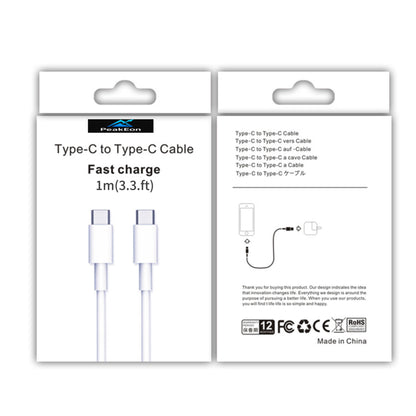 PeakEon 3.3ft (1M) Type-C to Type-C Fast Charging Cable | 60W PD, 3A High-Speed Data Sync for Smartphones,tablets,smartwatches,Laptop and More