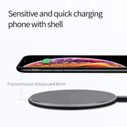 PeakEon 15W Qi Wireless Charger – Fast Charging Pad for Smartphones,  ABS + Aluminum With Led Light